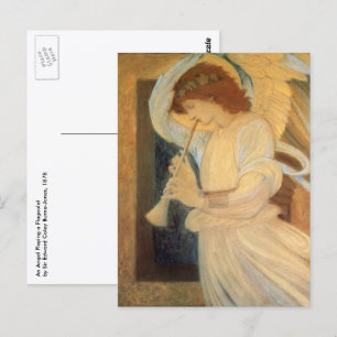 Een engel die een flageolet speelt van Burne Jones Briefkaart
