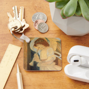 Een engel die een flageolet speelt van Burne Jones Sleutelhanger