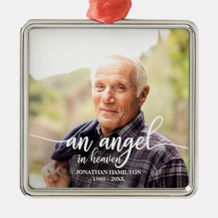 Een engel in de hemel gepersonaliseerde foto-herde metalen ornament