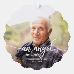Een engel in de hemel gepersonaliseerde foto-herde ornament kaart
