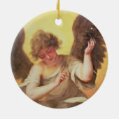 Een engel met een glazen erlenmeyer keramisch ornament (Achterkant)