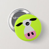 Een enkel Koe Ronde Button 5,7 Cm (Voorkant /achterkant)