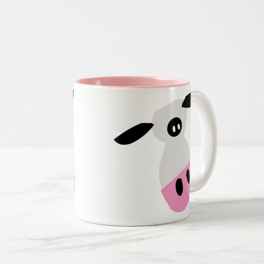 Een enkel Koe Tweekleurige Koffiemok (Voorkant rechts)