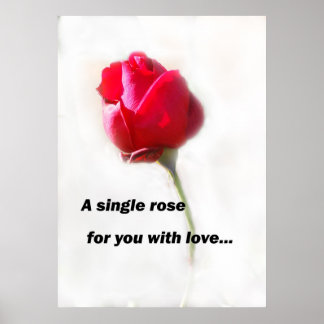 Een enkel roos voor je met liefde... poster