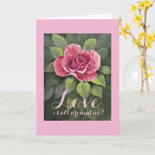 Een enkele Roos/Valentijnsdag Kaart (Gele Bloem)