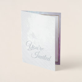 Een enkele roze roos / gouden folie kaarten