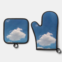 Een enkele wolk ovenwant & pannenlap set