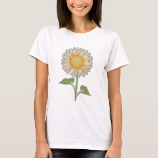 Een enkele zonnebloem met gelaagde bloemblaadjes, t-shirt