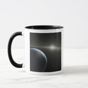 Een enorme asteroïdgordel in een baan rond een st mok