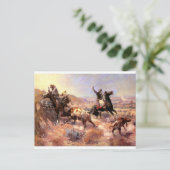 Een ernstig probleem door Charles M. Russell Briefkaart (Staand voorkant)