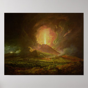 Een Eruptie van Vesuvius, gezien vanuit Portici Poster