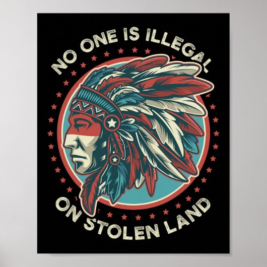 Een ervan is illegaal op gestolen land Anti Trump Poster (Voorkant)