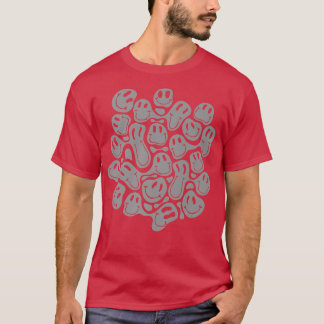een esthetisch roosterpatroon smelt zwarte vloeiba t-shirt