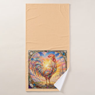 Een etherische haan badhanddoek