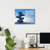 Een evenwicht tussen uw gezondheid en leven poster (Thuiskantoor)