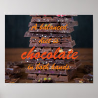 Een evenwichtig dieet is chocolade in beide handen