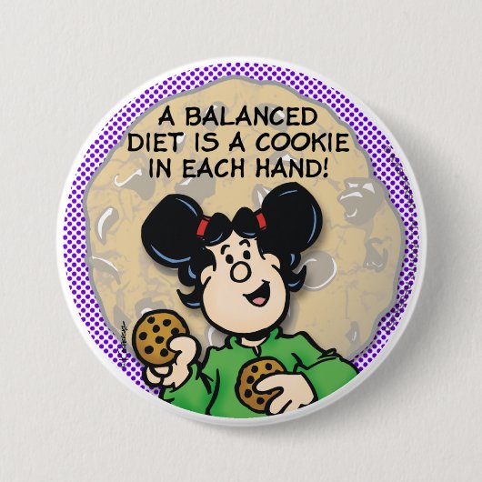 Een evenwichtig diet ronde button 7,6 cm (Voorkant)