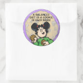 Een evenwichtig diet ronde sticker (Tas)