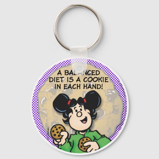Een evenwichtig diet sleutelhanger (Voorkant)