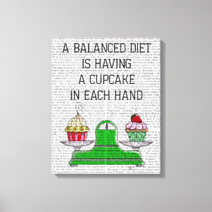 Een evenwichtige diet-illustratie canvas afdruk