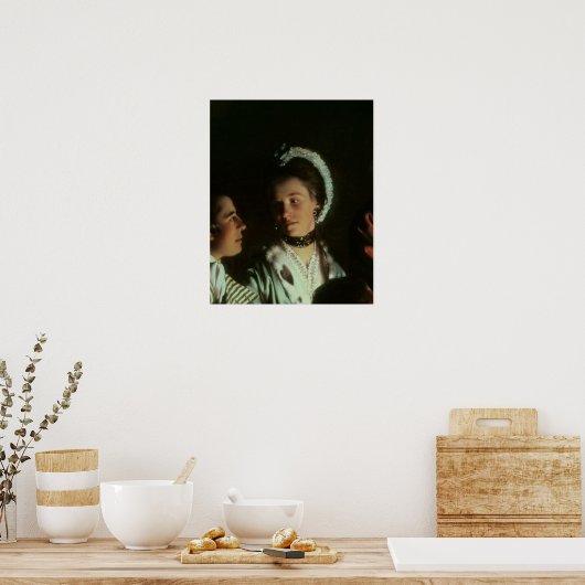 Een experiment op een vogel in de luchtpomp, 1768 poster (Keuken)