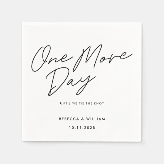 Een extra dag kalligrafie tijdens het huwelijk servet (Voorkant)