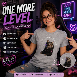 Een Extra Level Kat Gamer T-Shirt Schattige Game