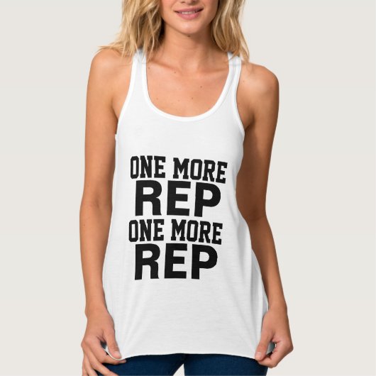 Eén extra Rep Workout Motivation Tanktop (Voorkant)