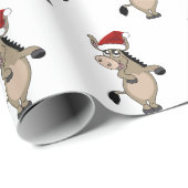 Een ezel met een kerstpet cadeaupapier (Rol Hoek)