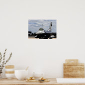 Een F-16-strijder tegen valk Poster (Keuken)