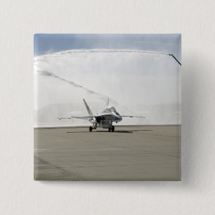 Een F-18-vliegtuig Vierkante Button 5,1 Cm