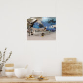 Een F-6F Hellcat-vliegtuig uit de Tweede Wereldoor Poster (Keuken)