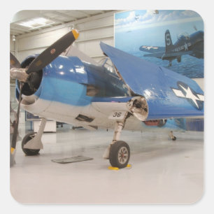 Een F-6F Hellcat-vliegtuig uit de Tweede Wereldoor Vierkante Sticker