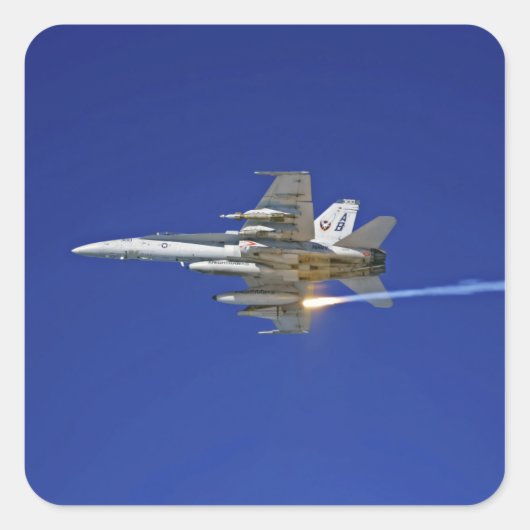 Een F/A-18C-Hornet Vierkante Sticker (Voorkant)