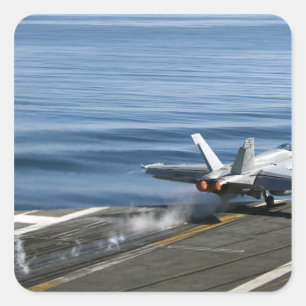 Een F/A-18E Super Hornet Vierkante Sticker