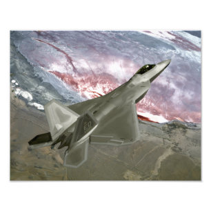 Een F/A-22 Raptor voert een opleidingsmissie Foto Afdruk