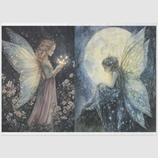Een Fairy Moon Serie Ontwerp #7 Tissuepapier (Voorkant)