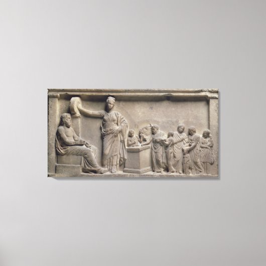 Een familie die een stier opoffert aan Asclepius Canvas Afdruk (Voorkant)