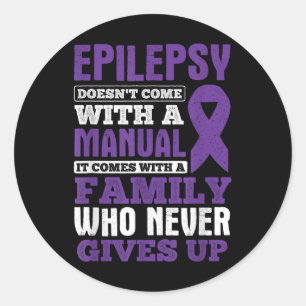 Een familie die nooit Epilepsy Bewustheid opgeeft Ronde Sticker