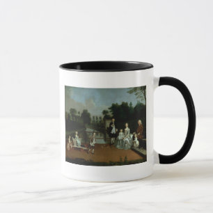 Een familiegroep op een Terras in een tuin, 1749 Mok