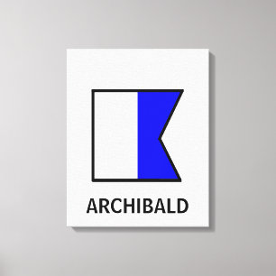 Een familienaam Nautische vlag Canvas Afdruk