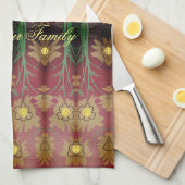 Een Fancy Roos en gele theedoek (Quarter Fold)