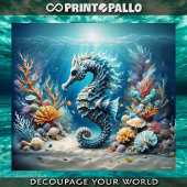 Een fantasie zeepaardje in de onderwaterwereld tissuepapier