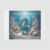 Een fantasie zeepaardje in de onderwaterwereld tissuepapier (Voorkant)