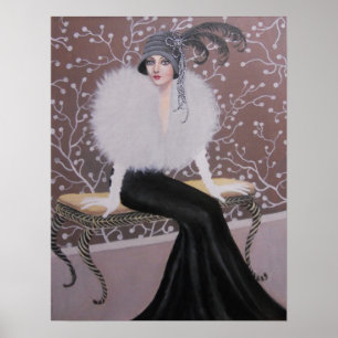 EEN FASHIONABELE KARTDECOLADY POSTER