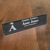 Een Faux Diamond Desk Naambordje (Zijkant)