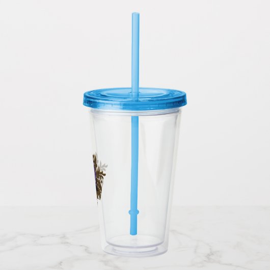 Een fee en een donkere wolf acryl drinkbeker (Rechts)