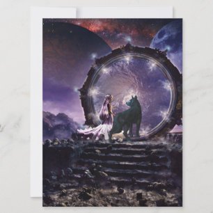 Een fee en een donkere wolf kaart