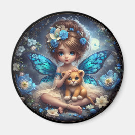 Een fee en haar Leeuw Cub - Blauwe Magneet