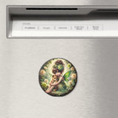 Een fee en haar Leeuw Cub - Groene Magneet (Insitu (Vaatwasser))